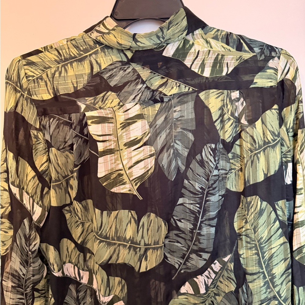 Banana Republic Multicolor Leaf Pattern Shirt - image 6